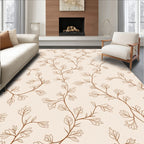 Elegant Vine Leaf Sketch Design Rug