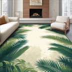 Tropical Jungle Palm Leaf Design Rug