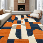 Abstract Geometric Shapes Block Pattern Rug