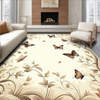 Earthy Tones Butterfly Vine Design Rug