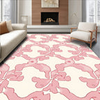Soft Pink Organic Art Nouveau Pattern Rug