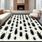 Black Insect Colony Pattern Rug