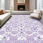 Lavender Floral Symmetry Pattern Rug