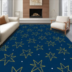 Navy Yellow Star Field Whimsical Rug
