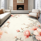 Pastel Floral Branches With Delicate Blooms Rug
