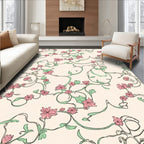 Delicate Floral Vines Pattern Design Rug
