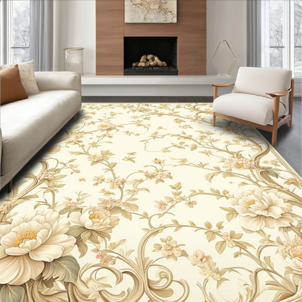 Elegant Floral Vine Pattern Rug