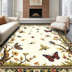 Floral Garden Insect Butterfly Design Rug