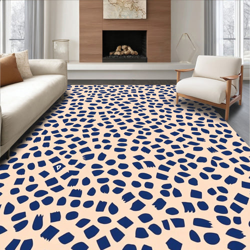 Abstract Indigo Strokes Pattern Rug