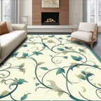 Vintage Floral Vine Scroll Pattern Rug