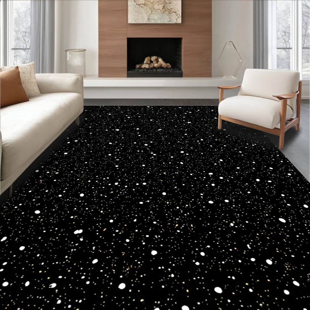 Cosmic Speckled Starry Night Design Rug