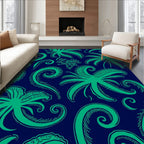 Emerald Green Swirls Paisley Pattern Rug
