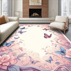 Whimsical Butterflies And Floral Design Rug
