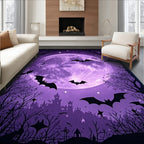 Mystical Moon Bats Halloween Design Rug