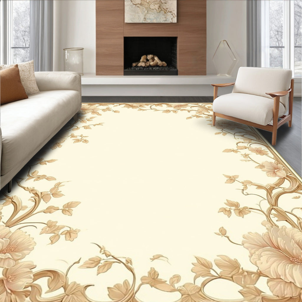 Floral Vine Scroll Pattern Rug