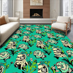 Whimsical Fish Floral Nature Pattern Rug
