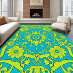 Vibrant Floral Symmetry Pattern Rug