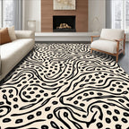 Abstract Organic Swirls Line Art Pattern Rug