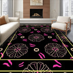 Floral And Lips Pattern Rug
