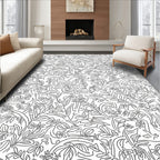 Botanical Line Art Pattern Rug