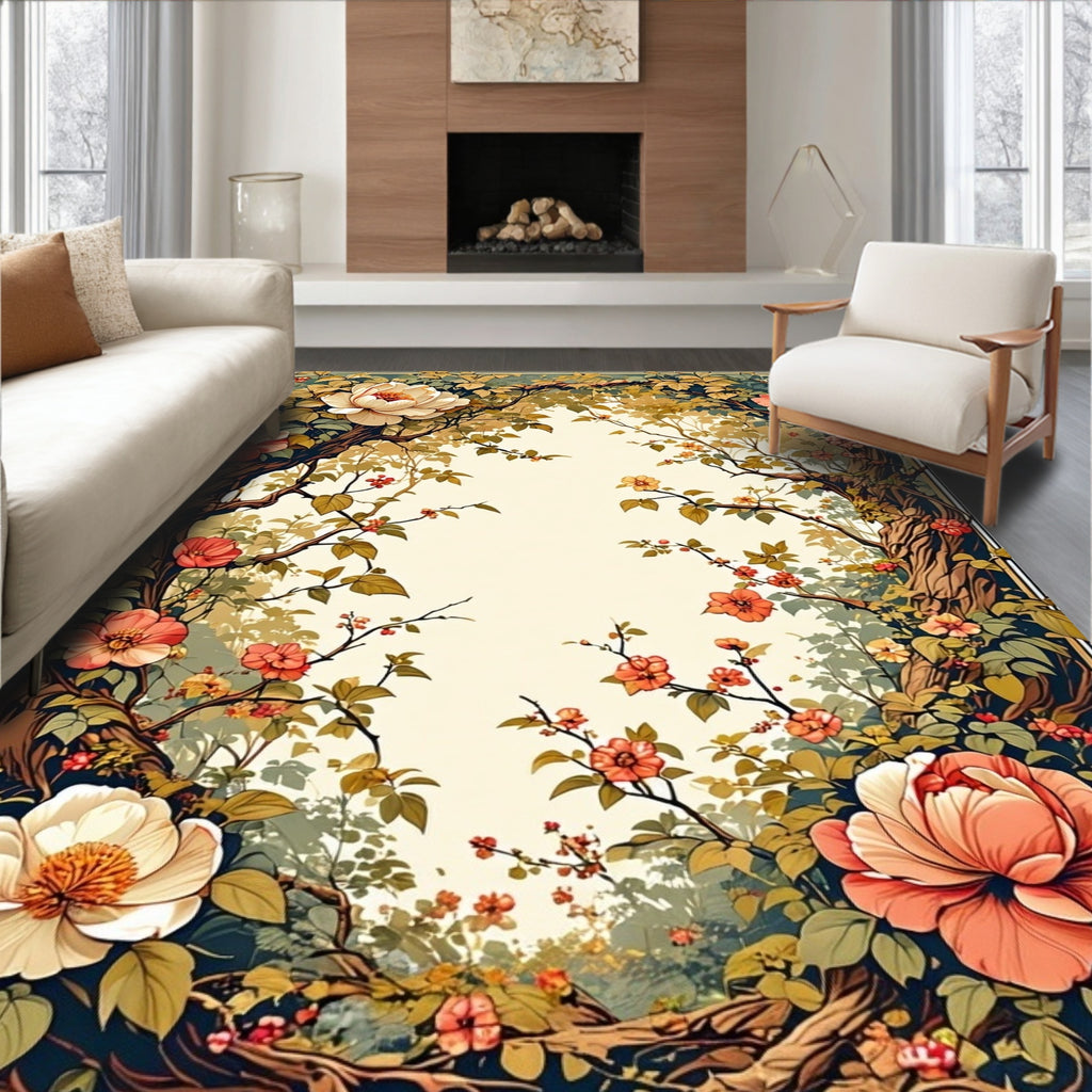 Enchanted Garden Floral Tree Canopy Rug