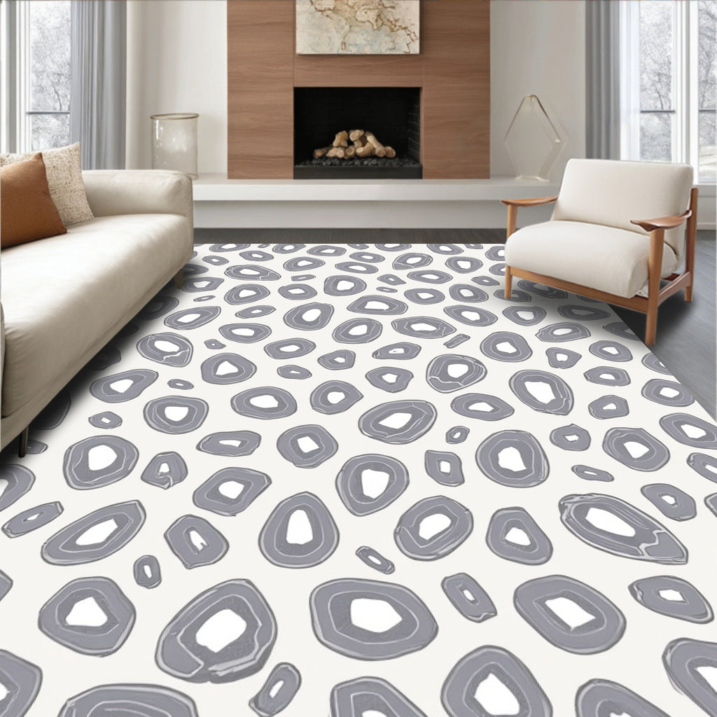 Grey Agate Inspired All Over Pattern Rug