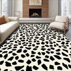 Black Irregular Spots Pattern Rug