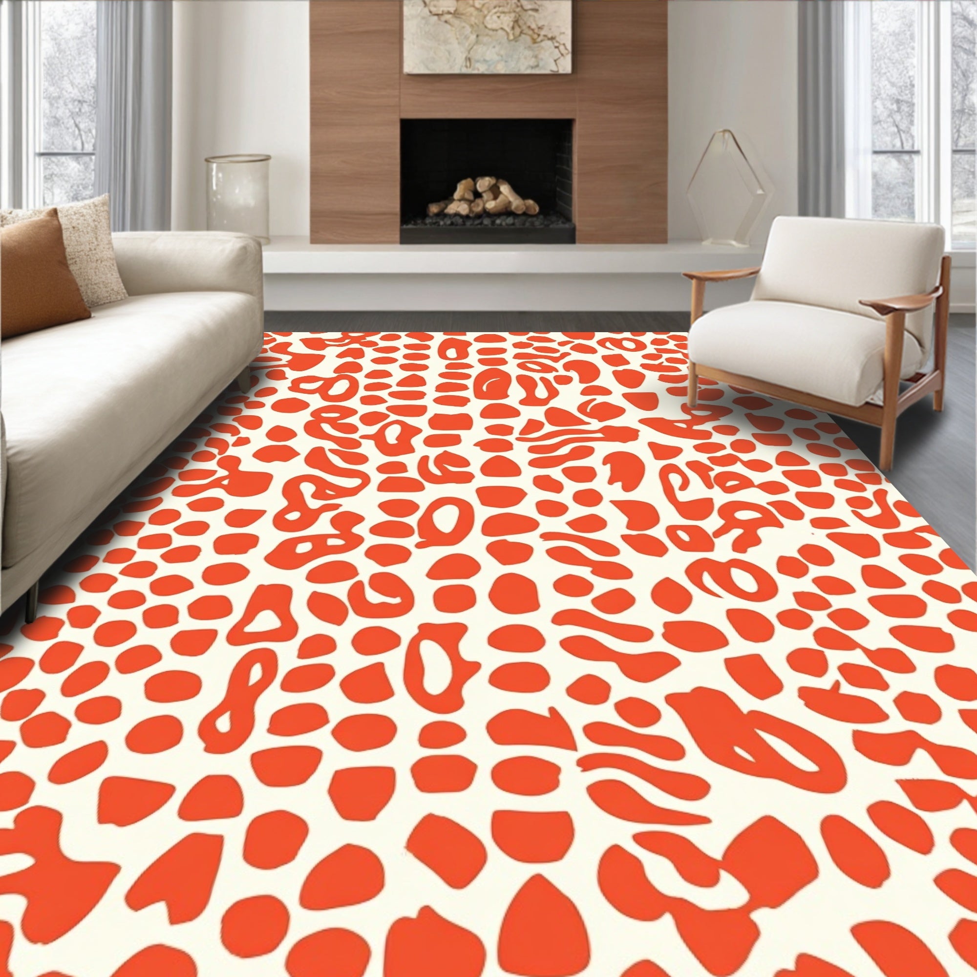 Organic Animal Print Pattern Rug
