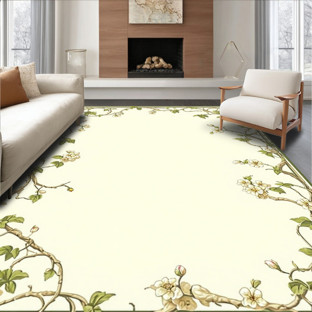 Ornate Floral Vine Design Rug