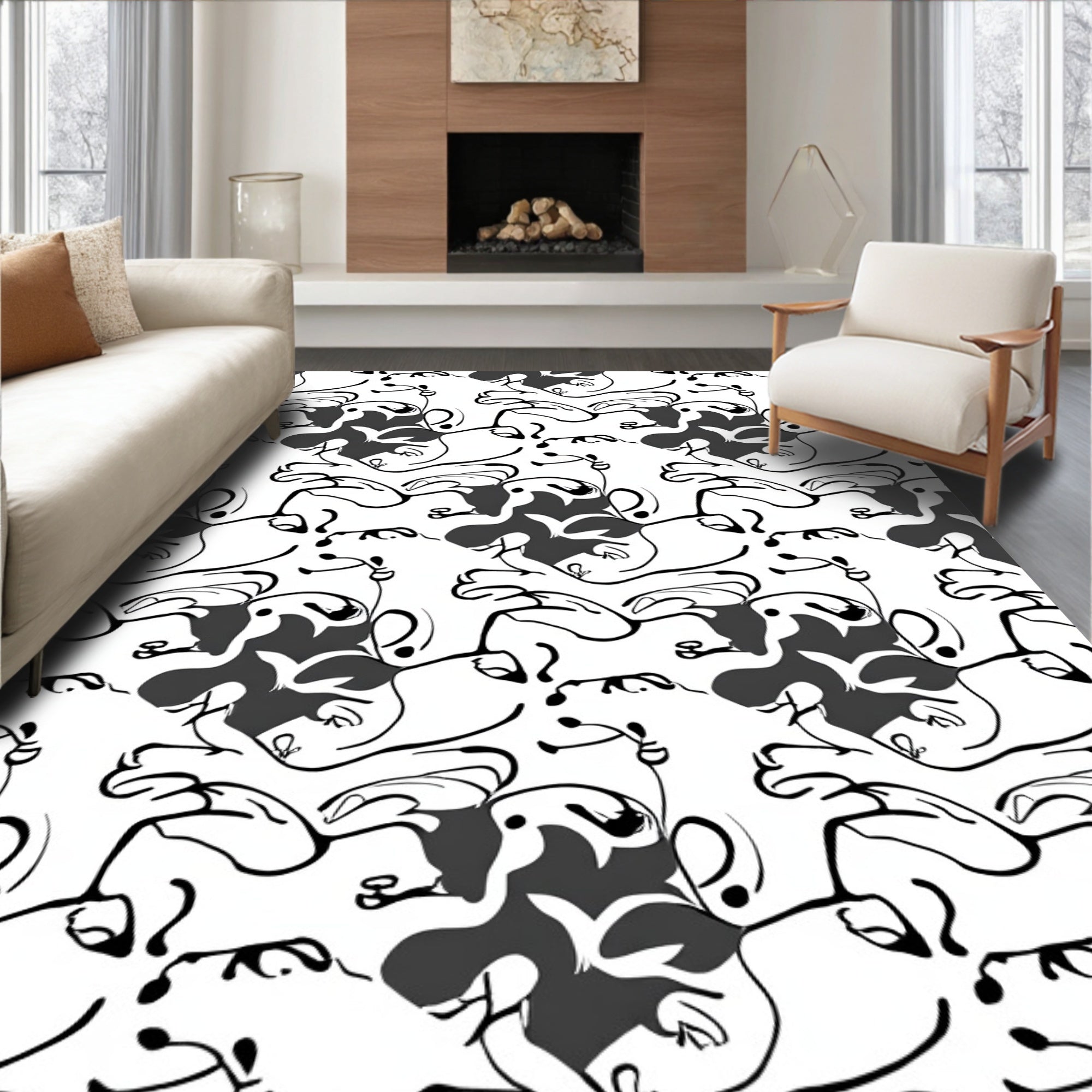 Abstract Swirl Organic Pattern Rug