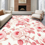 Vintage Rose Floral Pattern Design Rug