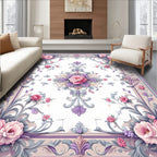 Elegant Floral Scrollwork Pastel Rug