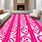 Hot Pink Abstract Swirl Pattern Rug