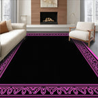 Bold Pink Geometric Frame Rug