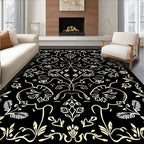 Symmetrical Floral Vine Pattern Rug