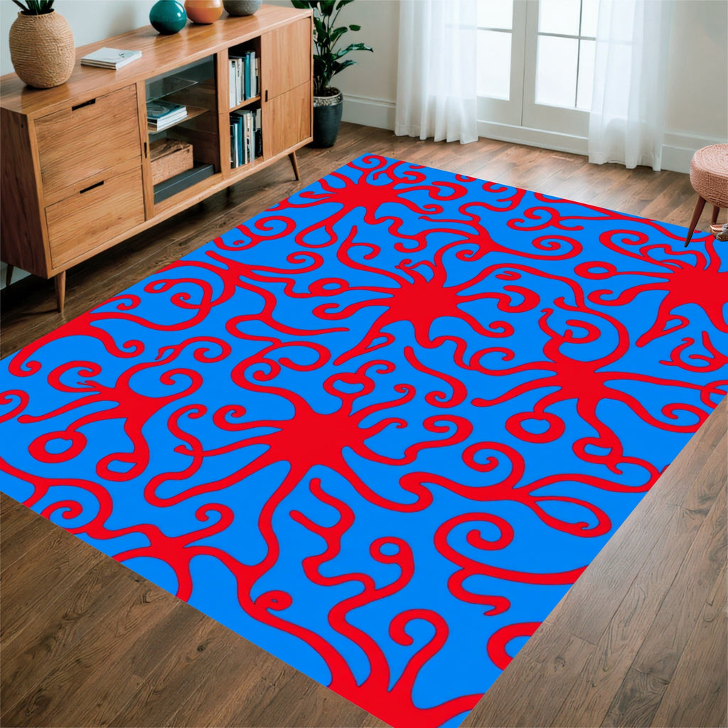 Crimson Swirl Bold Pattern Rug