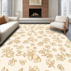 Delicate Floral Outline Pattern Rug