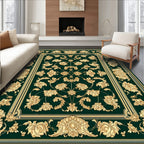 Classic Golden Floral Garden Rug