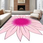 Pink Floral Daisy Radiating Design Rug