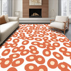 Abstract Orange Blob Pattern Rug