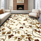 Vineyard Leaf Patterned Vintage Rug