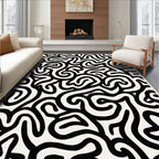 Abstract Swirl Line Pattern Rug