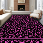 Whimsical Floral Vine Pattern Rug