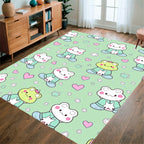 Cute Frogs And Hearts Pattern Rug
