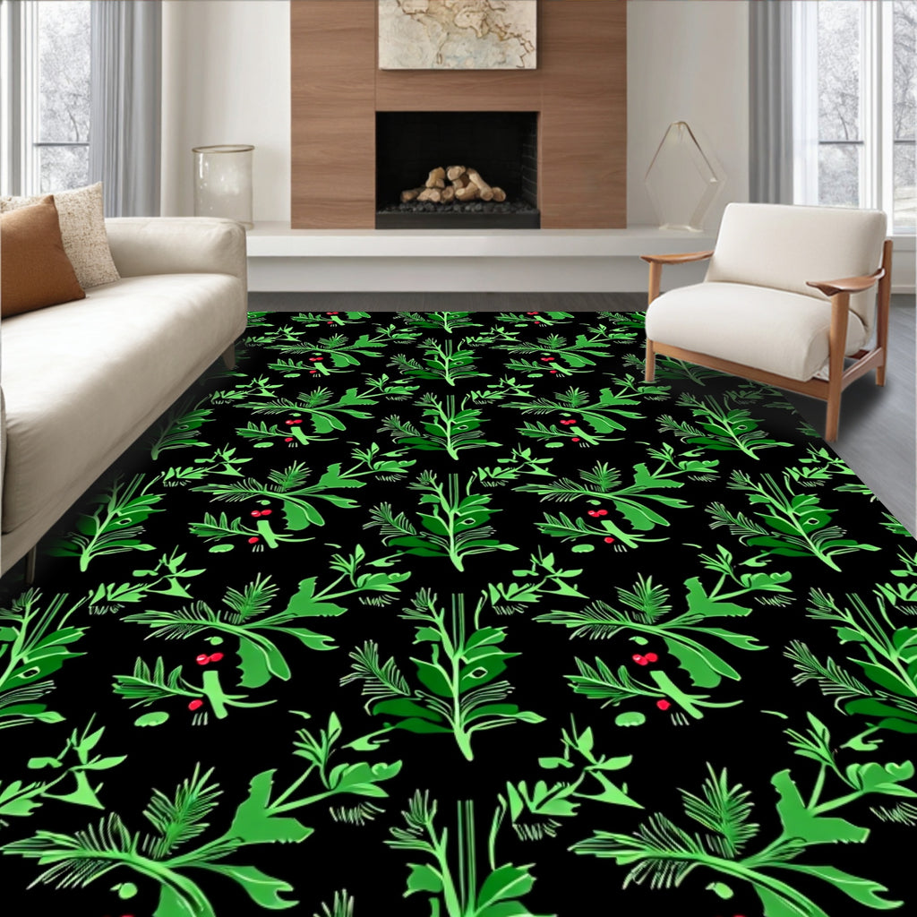 Evergreen Berry Botanical Foliage Rug