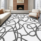 Abstract Intertwined Dark Lines Rug