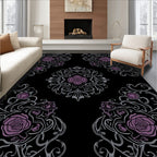 Art Nouveau Rose Vine Swirls Rug