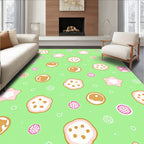 Whimsical Pink Star Doughnut Sprinkles Rug