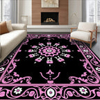 Pink Floral Medallion Baroque Rug