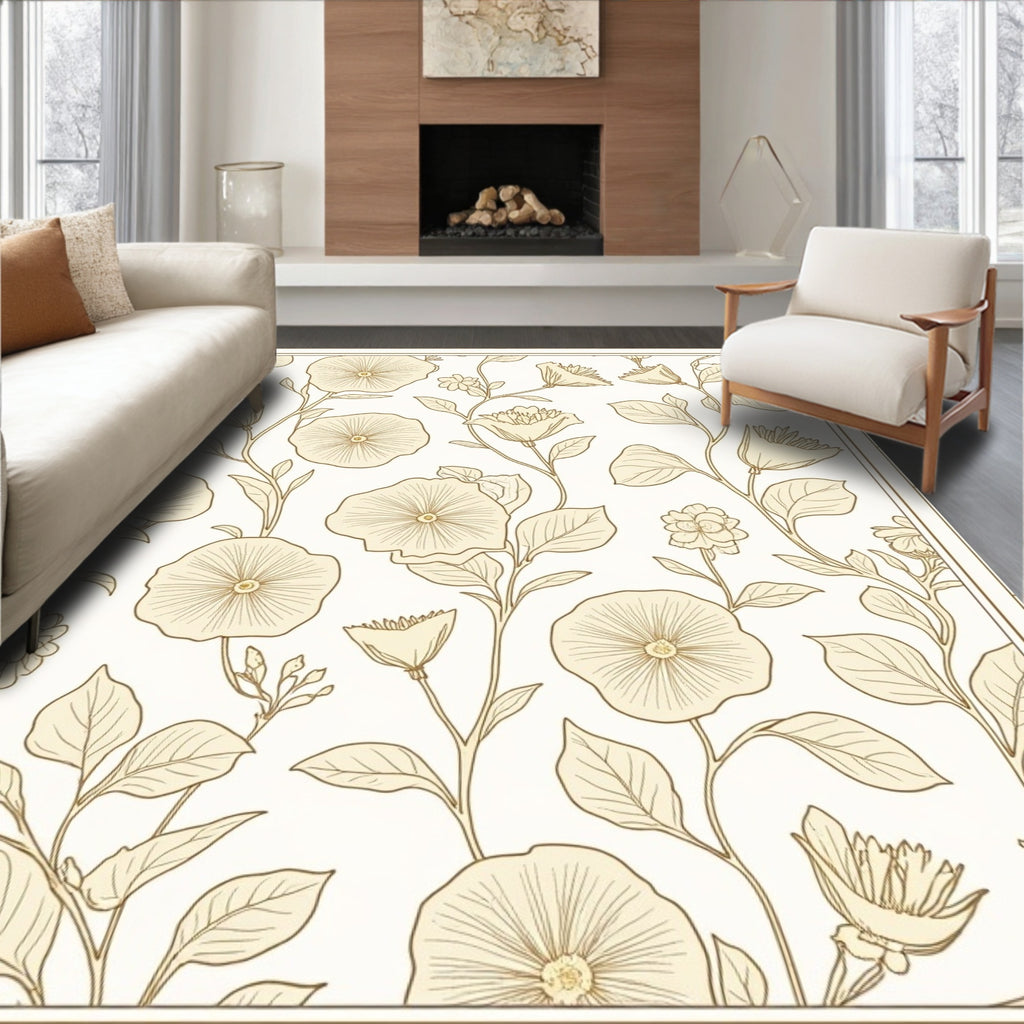 Vintage Floral Vine Pattern Accent Rug